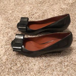 Johnston & Murphy Green Patent Wedges